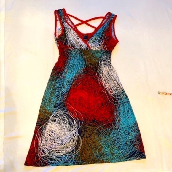 Happie Dresses & Skirts - HAPPIE Criss-Cross Flirty SCRIBBLES Dress/Beach Cover-Up Sz L​​​​​​​​​​​​​​​​